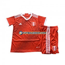 Segunda Equipación del Perú 2023 Rojo Manga Corta para Niño (Camiseta y pantalón)