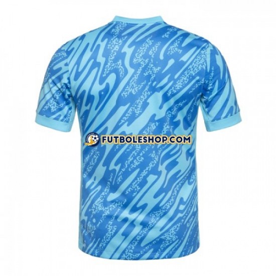 Tercera Equipación del Portugal Portero Euro 2024 Azul Manga Corta para Hombre