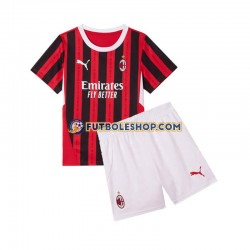Primera Equipación del AC Milan 2024-2025 Manga Corta para Niño (Camiseta y pantalón)