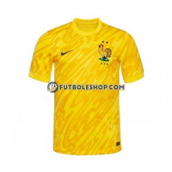 Primera Equipación del Francia Portero Euro 2024 Amarillo Manga Corta para Hombre
