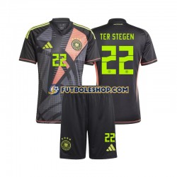 Primera Equipación del Alemania Portero Ter Stegen 22 Euro 2024 Manga Corta para Niño (Camiseta y pantalón)