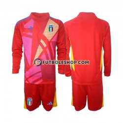 Tercera Equipación del Italia Portero Euro 2024 Rojo ML para Niño (Camiseta y pantalón)
