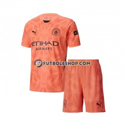 Segunda Equipación del Manchester City Portero 2024-2025 Manga Corta para Niño (Camiseta y pantalón)