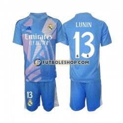 Primera Equipación del Real Madrid Portero Andriy Lunin 13 2024-2025 Manga Corta para Niño (Camiseta y pantalón)