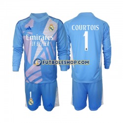 Primera Equipación del Real Madrid Portero Thibaut Courtois 1 2024-2025 ML para Niño (Camiseta y pantalón)
