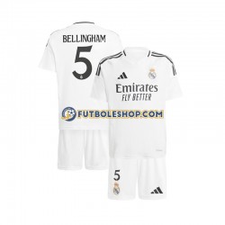 Primera Equipación del Real Madrid Jude Bellingham 5 2024-2025 Blanco Manga Corta para Niño (Camiseta y pantalón)