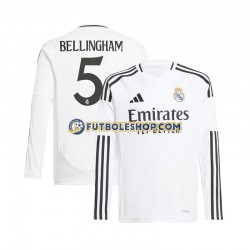 Primera Equipación del Real Madrid Jude Bellingham 5 2024-2025 Blanco ML para Hombre