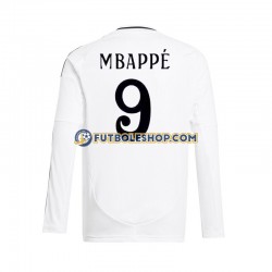 Primera Equipación del Real Madrid Kylian Mbappe 9 2024-2025 Blanco ML para Hombre