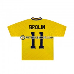 Primera Equipación del Suecia Brolin 11 Retro 1994 Manga Corta para Hombre