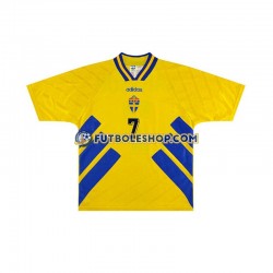 Primera Equipación del Suecia Henrik Larsson 7 Retro 1994 Manga Corta para Hombre