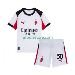 Segunda Equipación del AC Milan Ardon Jashari 30 2025-2026 Manga Corta para Niño (Camiseta y pantalón)