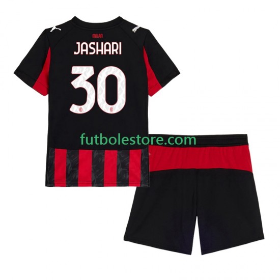 Primera Equipación del AC Milan Ardon Jashari 30 2025-2026 Manga Corta para Niño (Camiseta y pantalón)