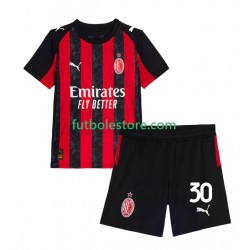 Primera Equipación del AC Milan Ardon Jashari 30 2025-2026 Manga Corta para Niño (Camiseta y pantalón)