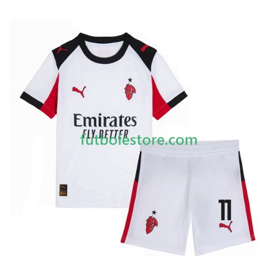 Segunda Equipación del AC Milan Christian Pulisic 11 2025-2026 Manga Corta para Niño (Camiseta y pantalón)