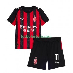 Primera Equipación del AC Milan Christian Pulisic 11 2025-2026 Manga Corta para Niño (Camiseta y pantalón)