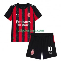 Primera Equipación del AC Milan Rafael Leao 10 2025-2026 Manga Corta para Niño (Camiseta y pantalón)