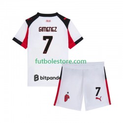 Segunda Equipación del AC Milan Santiago Gimenez 7 2025-2026 Manga Corta para Niño (Camiseta y pantalón) Segunda Equipación del AC Milan Santiago Gimenez 7 2025-2026 Manga Corta para Niño (Camiseta y pantalón)