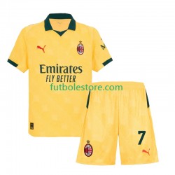 Tercera Equipación del AC Milan Santiago Gimenez 7 2025-2026 Manga Corta para Niño (Camiseta y pantalón)