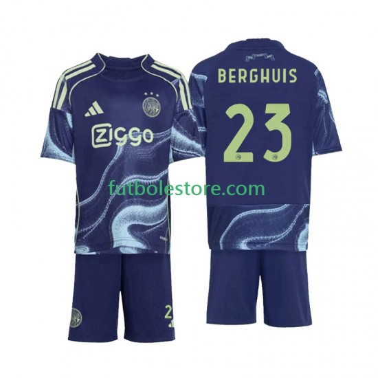 Segunda Equipación del AFC Ajax Steven Berghuis 23 2025-2026 Manga Corta para Niño (Camiseta y pantalón)