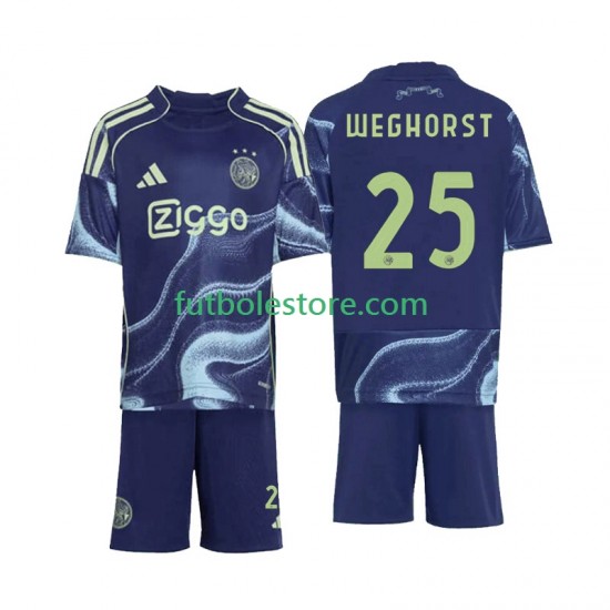 Segunda Equipación del AFC Ajax Wout Weghorst 25 2025-2026 Manga Corta para Niño (Camiseta y pantalón)