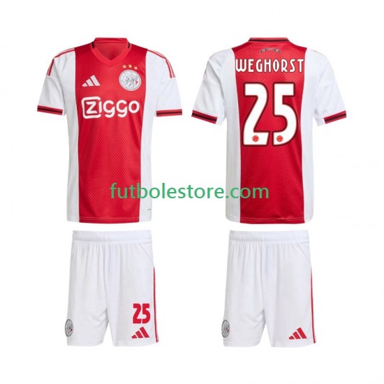 Primera Equipación del AFC Ajax Wout Weghorst 25 2025-2026 Manga Corta para Niño (Camiseta y pantalón)