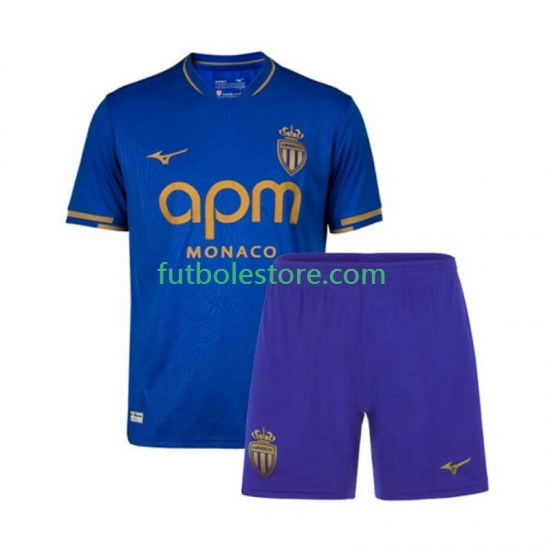 Segunda Equipación del AS Monaco 2025-2026 Manga Corta para Niño (Camiseta y pantalón)