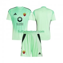 Segunda Cuarta Equipación del AS Roma Portero 2025-2026 Manga Corta para Niño (Camiseta y pantalón)