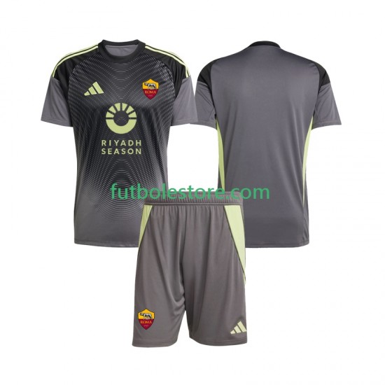 Primera Equipación del AS Roma Portero 2025-2026 Manga Corta para Niño (Camiseta y pantalón)