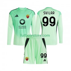 Segunda Cuarta Equipación del AS Roma Portero Mile Svilar 99 2025-2026 ML para Niño (Camiseta y pantalón)