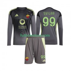 Primera Equipación del AS Roma Portero Mile Svilar 99 2025-2026 ML para Niño (Camiseta y pantalón)