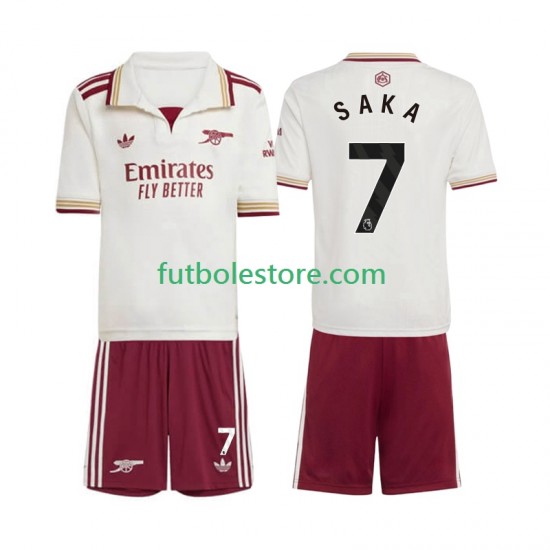 Tercera Equipación del Arsenal Bukayo Saka 7 2025-2026 Manga Corta para Niño (Camiseta y pantalón)