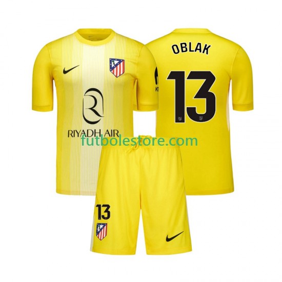 Primera Equipación del Atlético Madrid Portero Jan Oblak 13 2025-2026 Manga Corta para Niño (Camiseta y pantalón) Primera Equipación del Atlético Madrid Portero Jan Oblak 13 2025-2026 Manga Corta para Niño (Camiseta y pantalón)