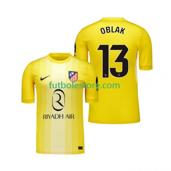 Primera Equipación del Atlético Madrid Portero Jan Oblak 13 2025-2026 Manga Corta para Hombre