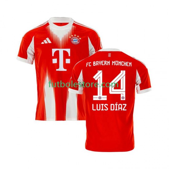 Primera Equipación del Bayern de Múnich Luis Diaz 14 2025-2026 Manga Corta para Hombre
