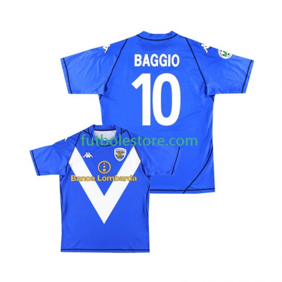 Primera Equipación del Brescia Calcio Baggio 10 Retro 2003 2004 Manga Corta para Hombre