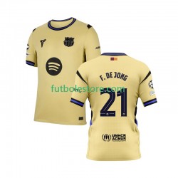 Segunda Equipación del FC Barcelona Frenkie de Jong 21 Champions League 2025-2026 Manga Corta para Hombre