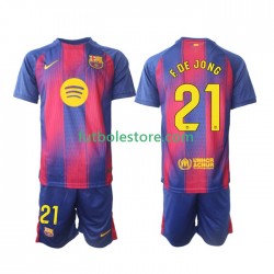 Primera Equipación del FC Barcelona Frenkie de Jong 21 2025-2026 Manga Corta para Niño (Camiseta y pantalón)