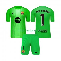 Primera Equipación del FC Barcelona Portero Ter Stegen 1 2025-2026 Manga Corta para Niño (Camiseta y pantalón)