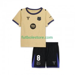 Segunda Equipación del FC Barcelona Pedri 8 UCL 2025-2026 Manga Corta para Niño (Camiseta y pantalón)