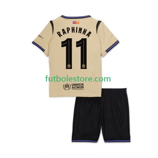 Segunda Equipación del FC Barcelona Raphinha 11 UCL 2025-2026 Manga Corta para Niño (Camiseta y pantalón)