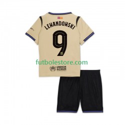 Segunda Equipación del FC Barcelona Robert Lewandowski 9 UCL 2025-2026 Manga Corta para Niño (Camiseta y pantalón)