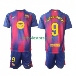 Primera Equipación del FC Barcelona Robert Lewandowski 9 2025-2026 Manga Corta para Niño (Camiseta y pantalón)