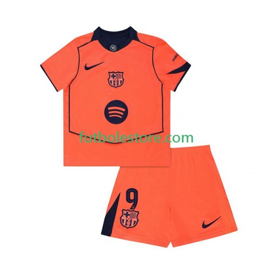 Tercera Equipación del FC Barcelona Robert Lewandowski 9 UCL 2025-2026 Manga Corta para Niño (Camiseta y pantalón)
