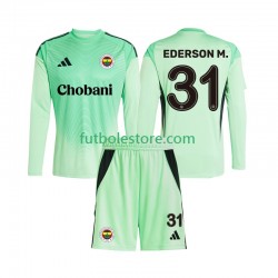 Segunda Equipación del Portero Fenerbahce Ederson Moraes 31 2025-2026 ML para Niño (Camiseta y pantalón)