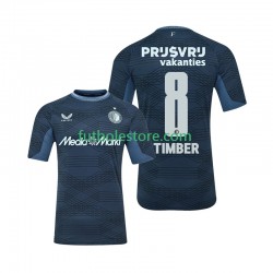 Segunda Equipación del Feyenoord Rotterdam Quinten Timber 8 2025-2026 Manga Corta para Hombre