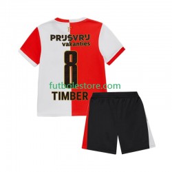 Primera Equipación del Feyenoord Rotterdam Quinten Timber 8 2025-2026 Manga Corta para Niño (Camiseta y pantalón)