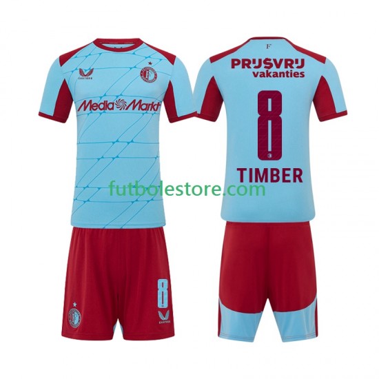 Tercera Equipación del Feyenoord Rotterdam Quinten Timber 8 2025-2026 Manga Corta para Niño (Camiseta y pantalón) Tercera Equipación del Feyenoord Rotterdam Quinten Timber 8 2025-2026 Manga Corta para Niño (Camiseta y pantalón)