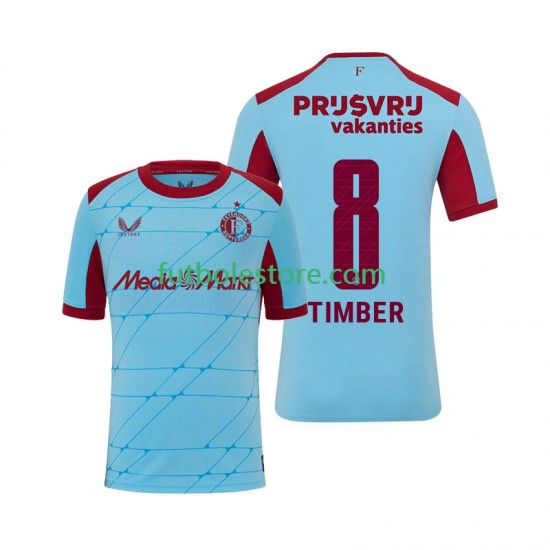 Tercera Equipación del Feyenoord Rotterdam Quinten Timber 8 2025-2026 Manga Corta para Hombre
