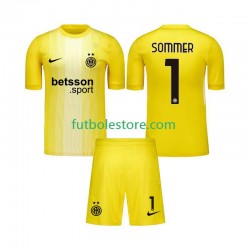Segunda Equipación del Inter Milan Portero Yann Sommer 1 2025-2026 Manga Corta para Niño (Camiseta y pantalón)
