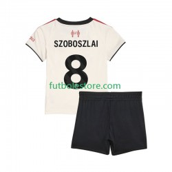 Segunda Equipación del Liverpool Dominik Szoboszlai 8 2025-2026 Manga Corta para Niño (Camiseta y pantalón)